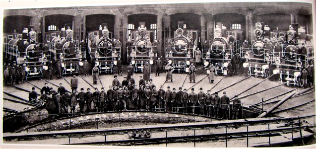 Circa 1918. Rail yard in Melitopol (Zaporizhia Oblast, Ukraine)