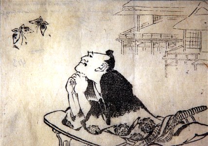 Chinese philosopher Soshi contemplating two flying butterflies-IMG 9340
