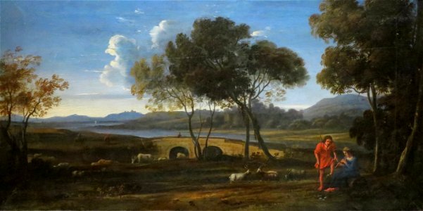 'A Classical Landscape' by Claude Lorrain, 17th century, Norton Simon Museum. Free illustration for personal and commercial use.