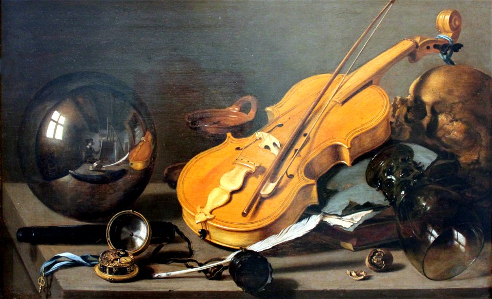 1628 Claesz Vanitas-Stillleben mit Selbstbildnis anagoria