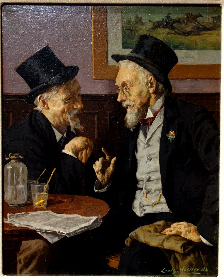 Conversation by Louis Moeller, undated, oil on canvas - New Britain Museum of American Art - DSC09346
