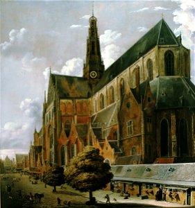 Cornelis Gerritsz Decker - Bavokerk van de Oude Groenmarkt - FHM OS-66-332. Free illustration for personal and commercial use.