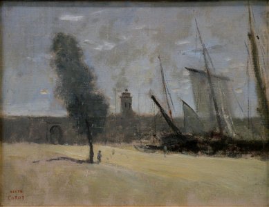 MuMA - Corot - Dunkerque, remparts et porte d'entrée du port