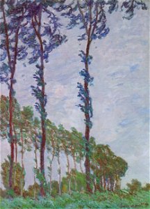Claude Monet - Poplars (Wind effect). Free illustration for personal and commercial use.