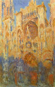 Claude Monet - Rouen Cathedral, Facade (Sunset). Free illustration for personal and commercial use.
