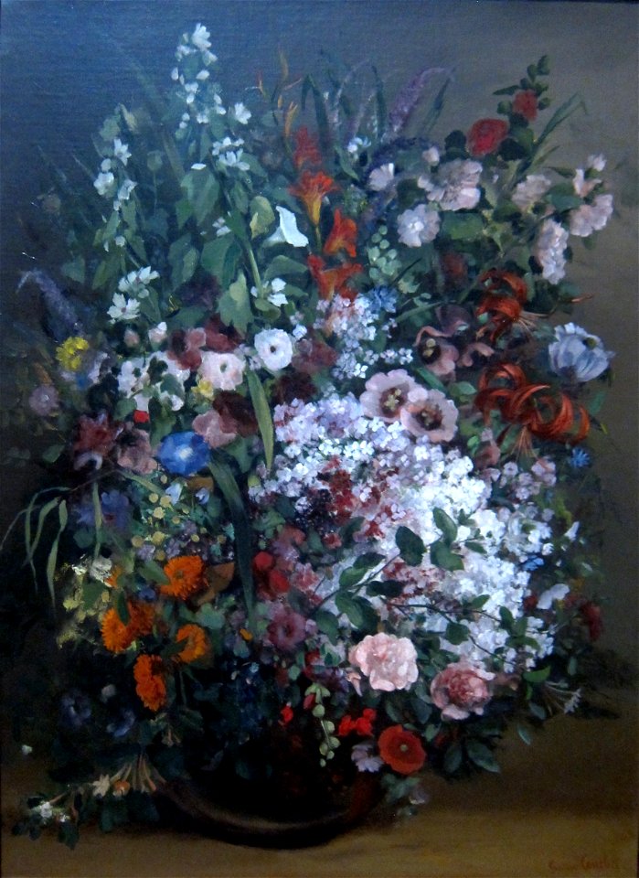 Bouquet of Flowers in a Vase by Gustave Courbet, 1862, Getty Center