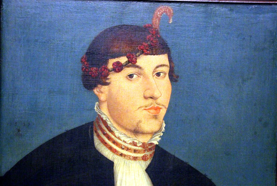 Cranach il vecchio, ritratto di un giovane fidanzato della famiglia rava, 1539, 03