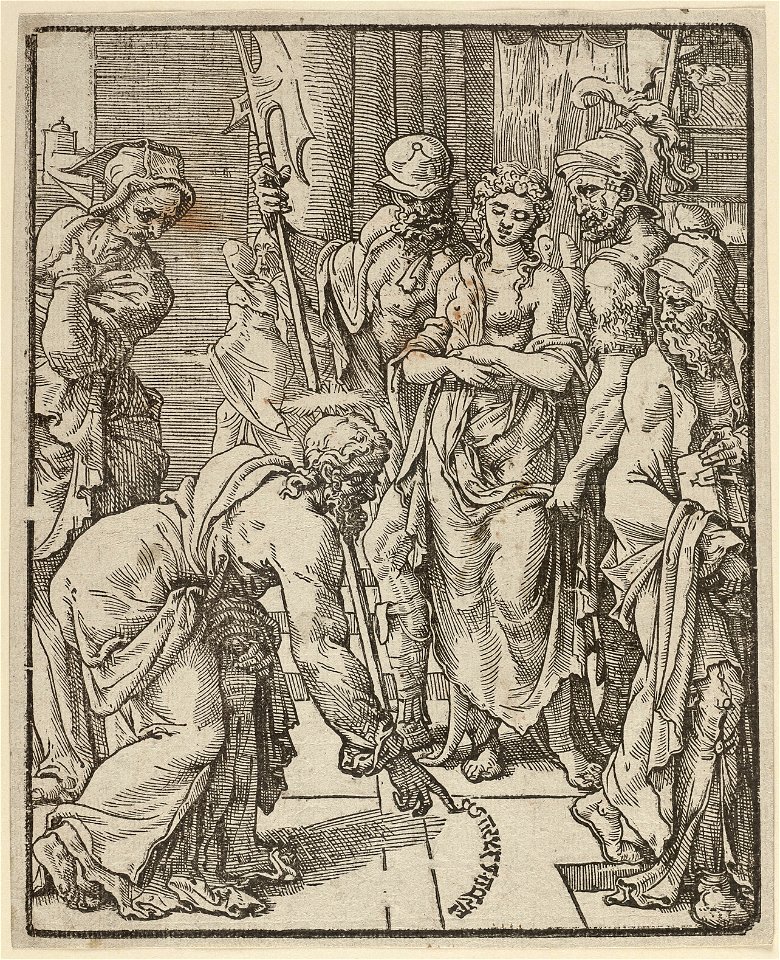 Christus en de overspelige vrouw (Johannes 86), NL-HlmNHA 1477 53008579