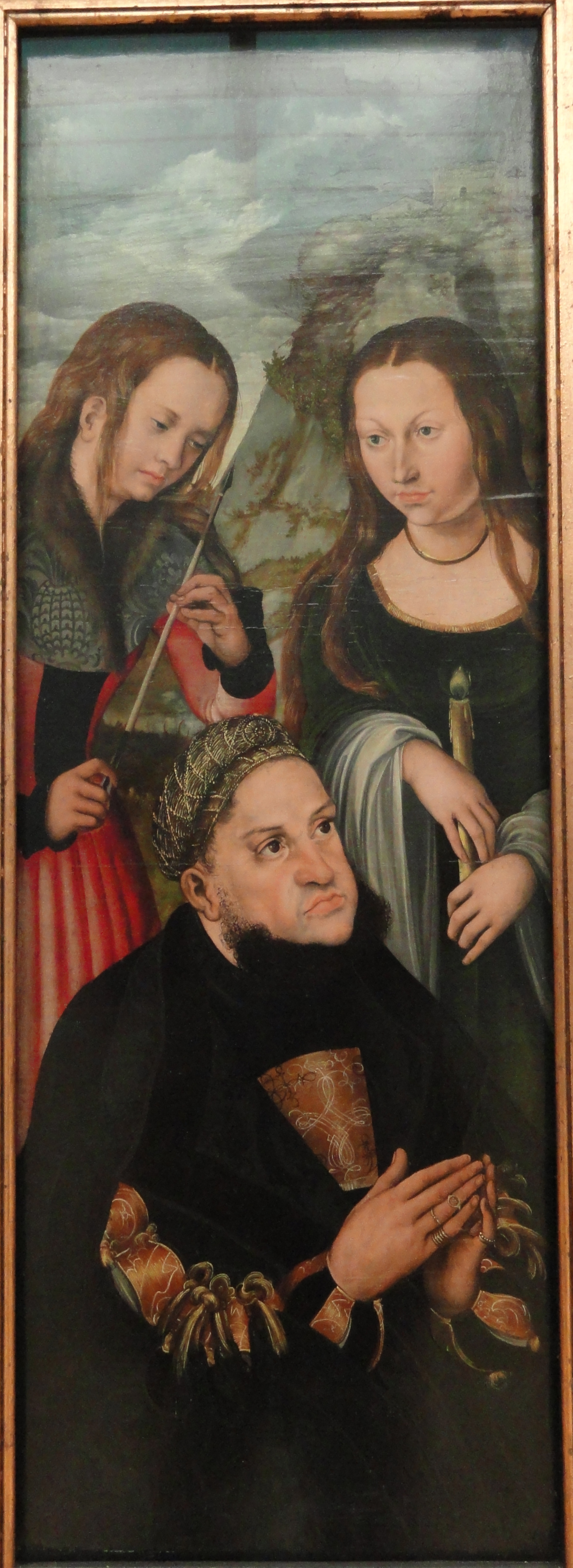 Elector Frederic the Wise of Saxony with Saints Ursula and Genevieve by Lucas Cranach the Elder - Statens Museum for Kunst - DSC08166