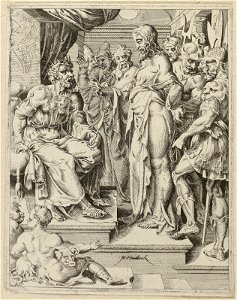 Christus voor Herodes (Lucas 238-10). NL-HlmNHA 1477 53008614