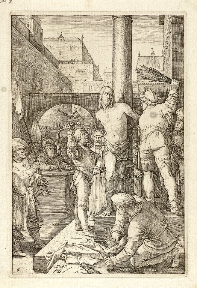 De geseling van Christus Matheus 2726 Marcus 1515 Johannes 191. NL-HlmNHA 1477 53008474