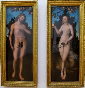 Cranach il vecchio, adamo ed eva, 1533