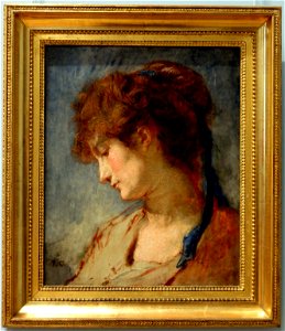 Beauvais (60), MUDO, Thomas Couture - Tête de femme au ruban bleu, vers 1873 (musée d'Orsay inv. 82.20) 1