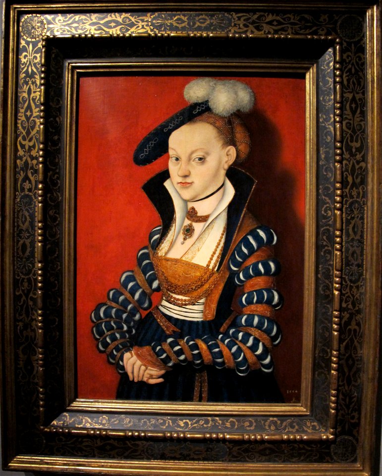 Cranach il vecchio, ritratto di christiane von eulenau, 1534, barmberg, staatsgalerie