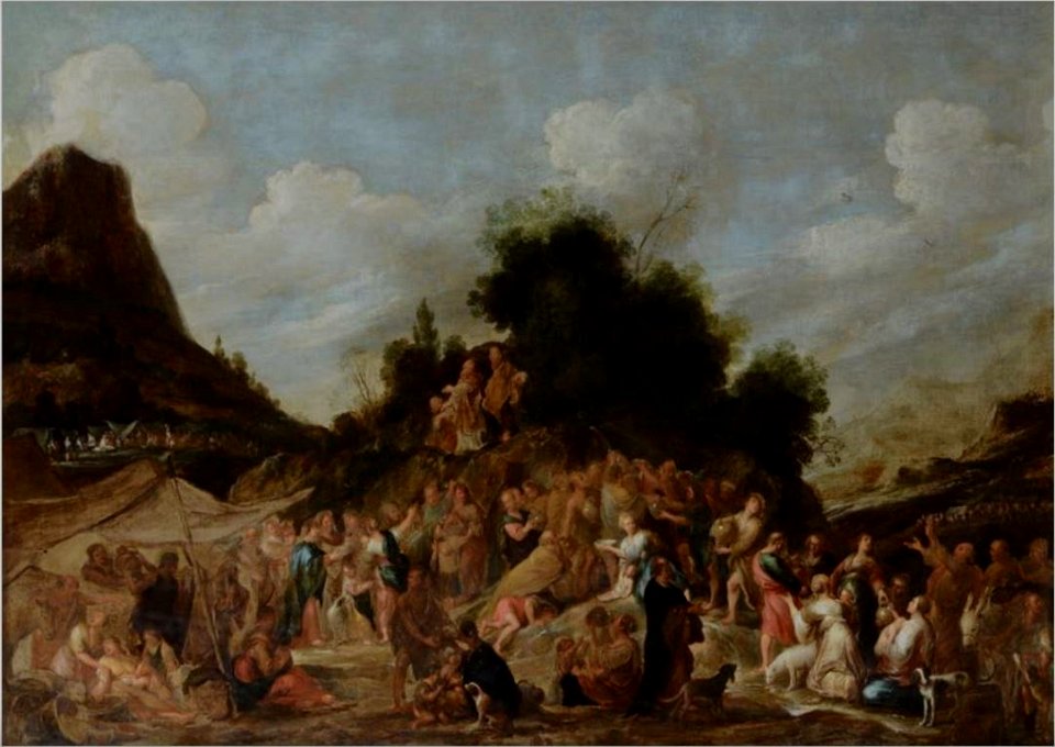 Cornelis de Wael - Moses strikes the rock