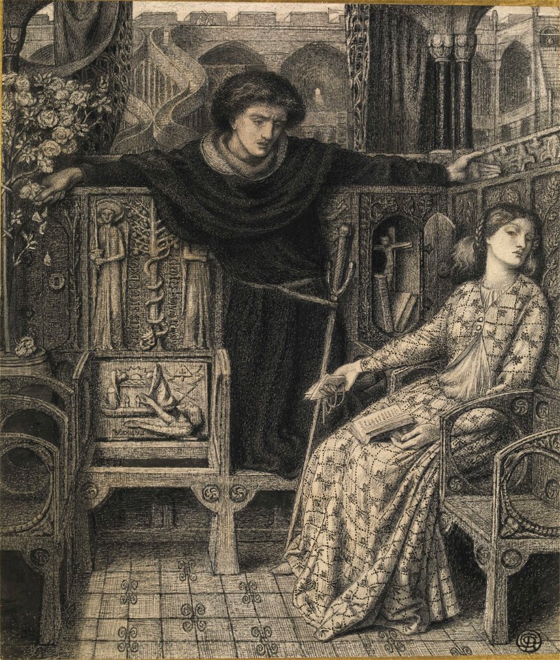 Dante Gabriel Rossetti - Hamlet and Ophelia