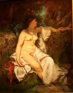 Gustave Courbet Bather Sleeping by a Brook. Free illustration for personal and commercial use.