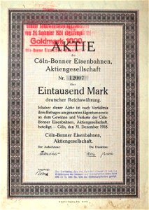 Cöln-Bonner-Eisenbahnen AG 1918