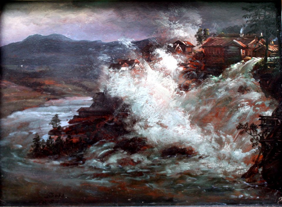 1852 Claussen Dahl Wasserfall in Norwegen anagoria