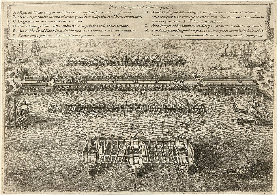 De schipbrug aangelegd door de hertog van Parma 2