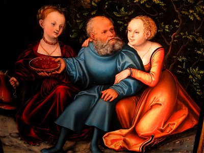Cranach il vecchio, lot e le figlie, 1533, 03