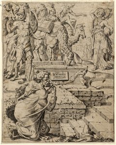De knecht van Abraham ontmoet Rebekka bij de waterput (Genesis 2411-15), NL-HlmNHA 1477 53008571