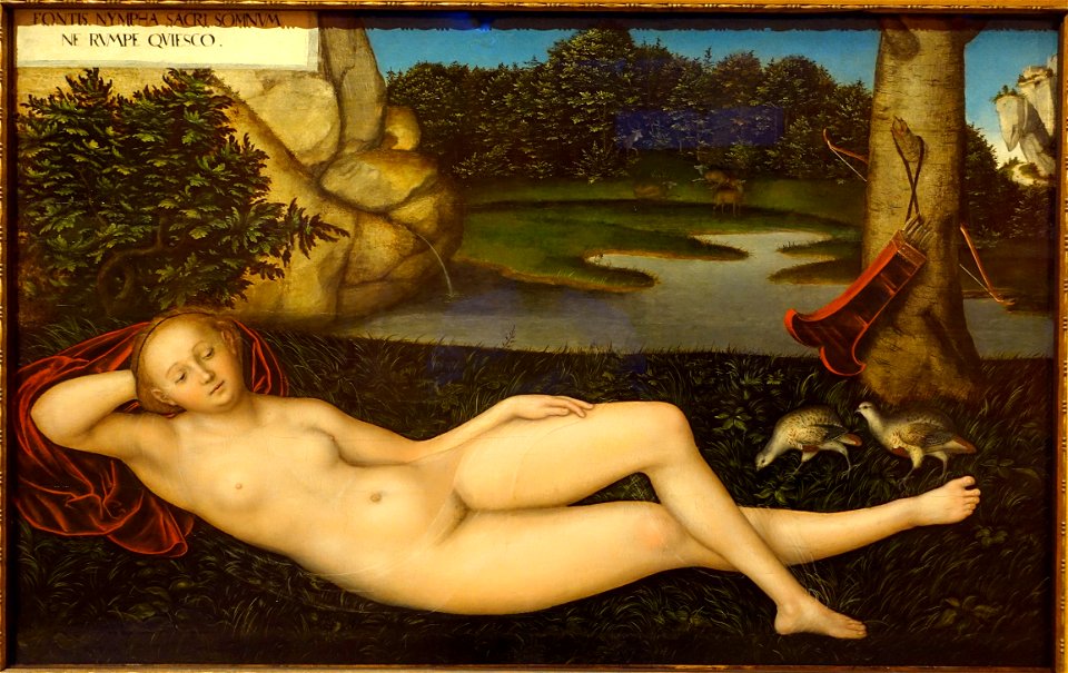 Reclining Nymph by Lucas Cranach the Elder, c. 1530-1534 AD, oil on wood - Museo Nacional Centro de Arte Reina Sofía - DSC08599