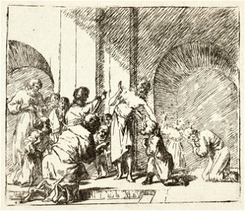 De ongelovige Tomas steekt zijn vinger in de zijwond van Jezus Johannes 2027-29. NL-HlmNHA 1477 53010326