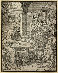 De verloren zoon vraagt om zijn erfenis (Lucas 1513). NL-HlmNHA 1477 53008595
