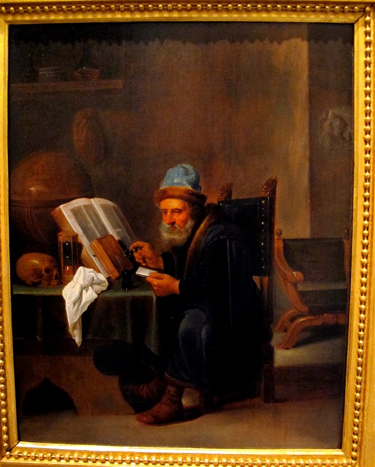 David riyckaert, ritratto di vecchio filosofo detto l'alchimista, 02