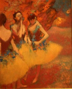 Three Dancers in Yellow Skirts Edgar Degas