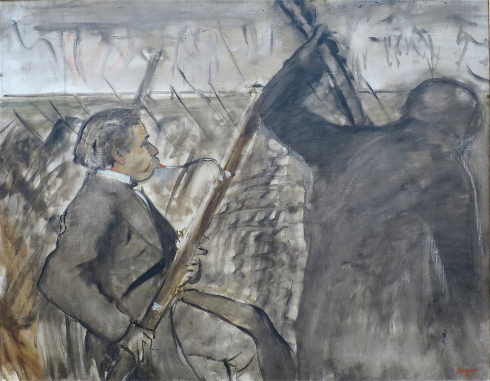 Musicians in the Orchestra (Portrait of Désiré Dihau) by Edgar Degas