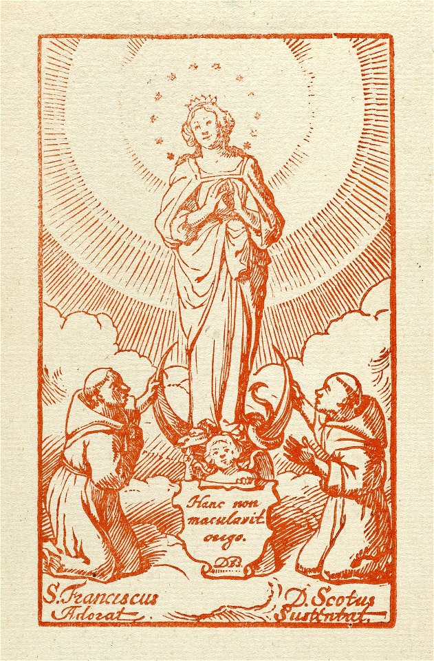 De aanbidding van Maria door de heiligen Franciscus van Assisi en Johannes Duns Scotus. NL-HlmNHA 1477 53010175