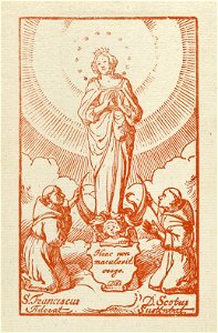 De aanbidding van Maria door de heiligen Franciscus van Assisi en Johannes Duns Scotus. NL-HlmNHA 1477 53010175
