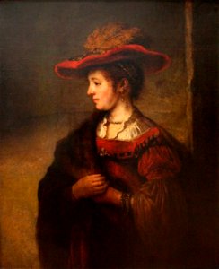 Carel Fabritius - Saskia van Uylenburgh, vrouw van de schilder Rembrandt.. Free illustration for personal and commercial use.