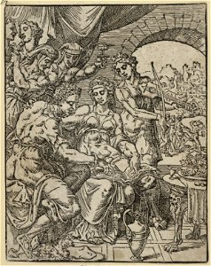 De verloren zoon verspilt zijn erfenis in kroegen en bordelen (Lucas 1513). NL-HlmNHA 1477 53008596