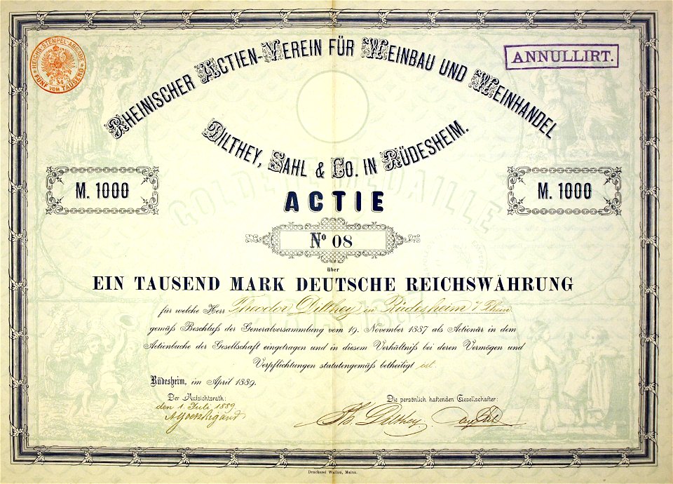 Dilthey, Sahl & Co 1889