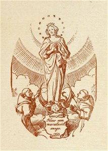 De aanbidding van Maria door de heiligen Franciscus van Assisi en Johannes Duns Scotus in een ovaal. NL-HlmNHA 1477 53010176