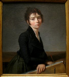 Girl with Portfolio, circa 1799, by Guillaume Lethiere (1760-1832) - IMG 7277. Free illustration for personal and commercial use.