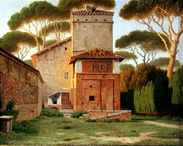 1816 Eckersberg Pförtnerhaus im Park der Villa Borghese in Rom anagoria