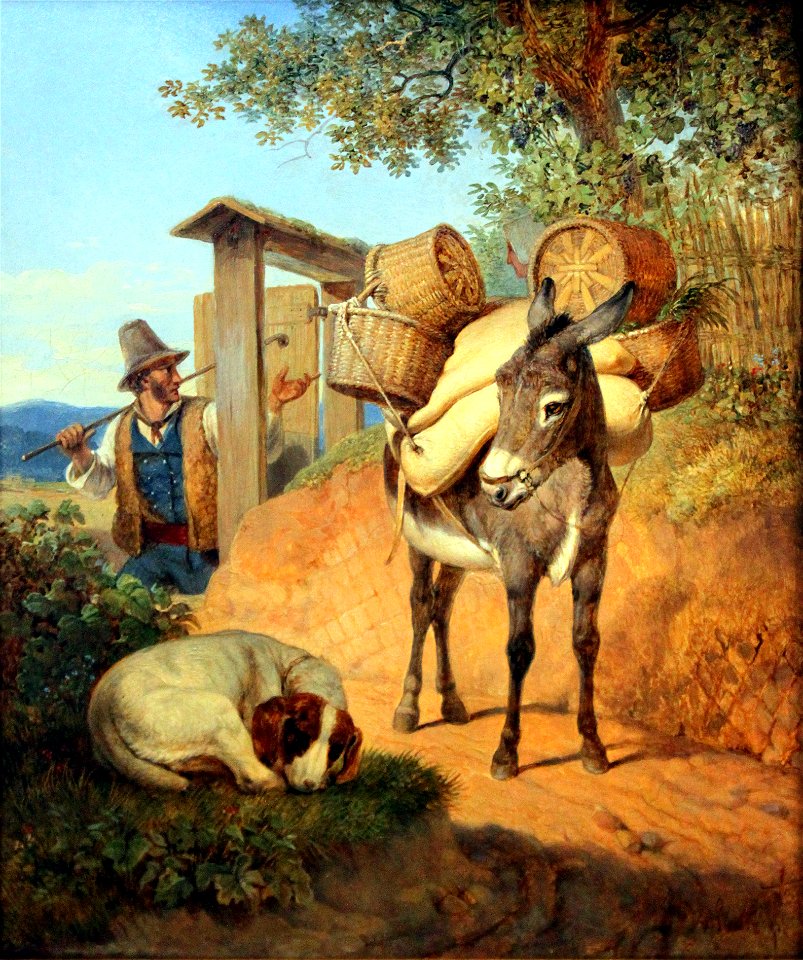 1831 Heideck Esel Hund und Treiber anagoria