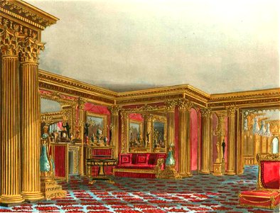 Carlton House, Golden Drawing Room, from Pyne's Royal Residences, 1817