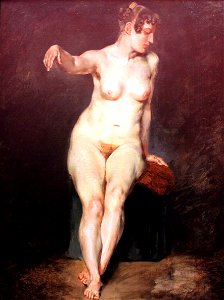 1820 Delacroix Sitzender weiblicher Akt anagoria