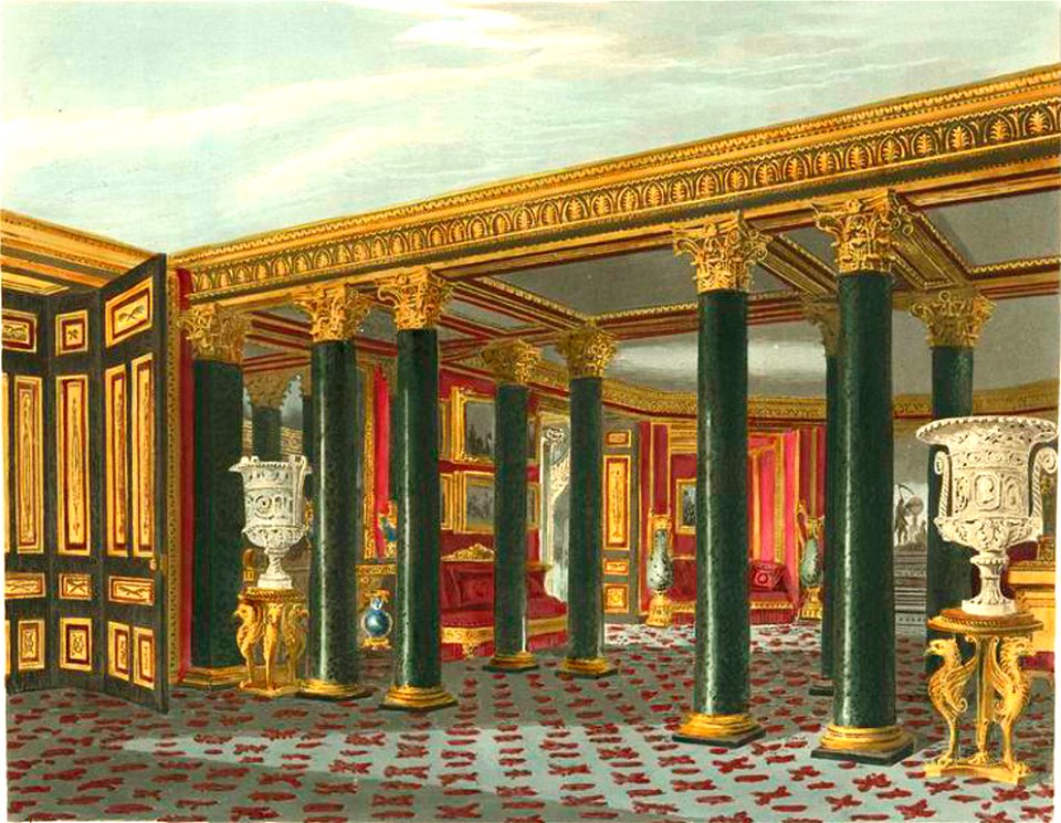 Carlton House, Lower Vestibule, from Pyne's Royal Residences, 1819