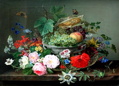 1827 Völcker Stilleben mit Fruchkorb anagoria