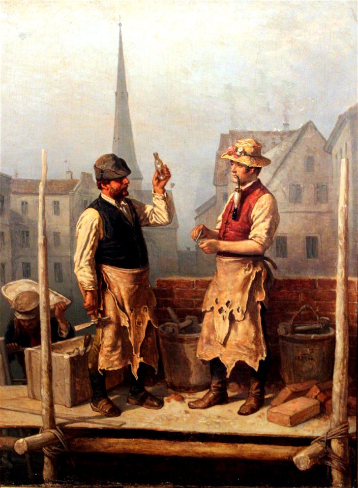 1861 Hosemann Maurer beim Bau des Roten Rathauses anagoria
