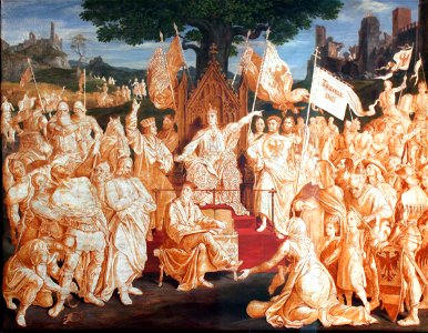 1838 von Carolsfeld Einsetzung des Landsfriedens durch Kaiser Rudolf von Habsburg anagoria