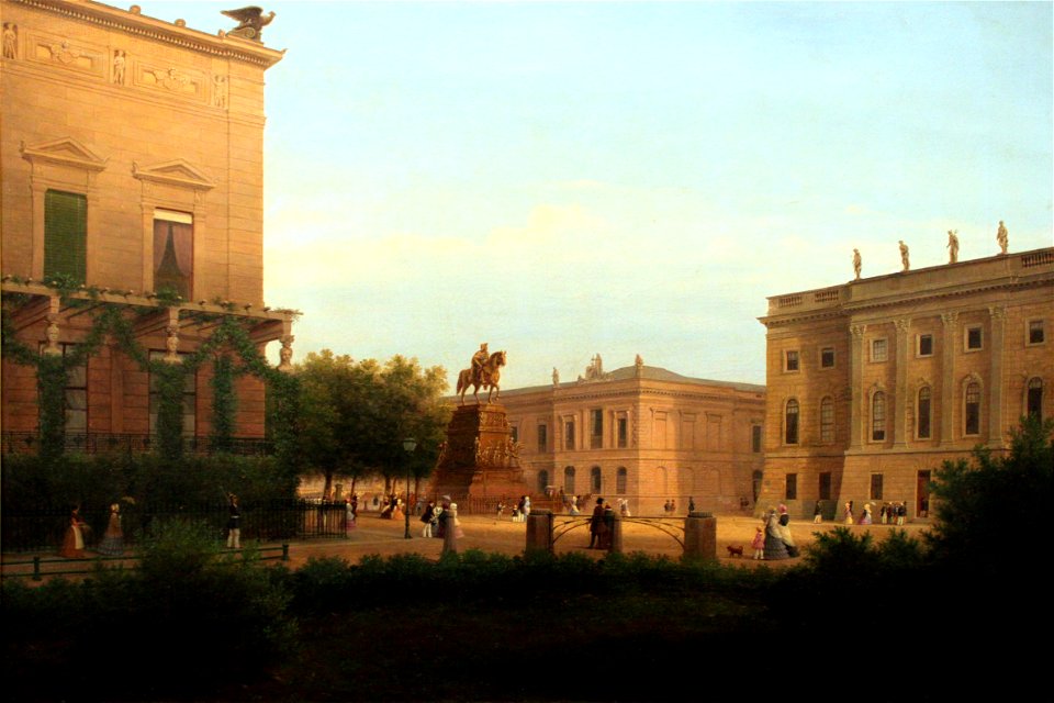 1855 Bruecke Ansicht auf das Denkmal Friedrichs des Grossen anagoria