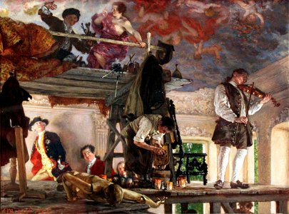1861 Menzel Kronprinz Friedrich besucht den Maler Pesne anagoria