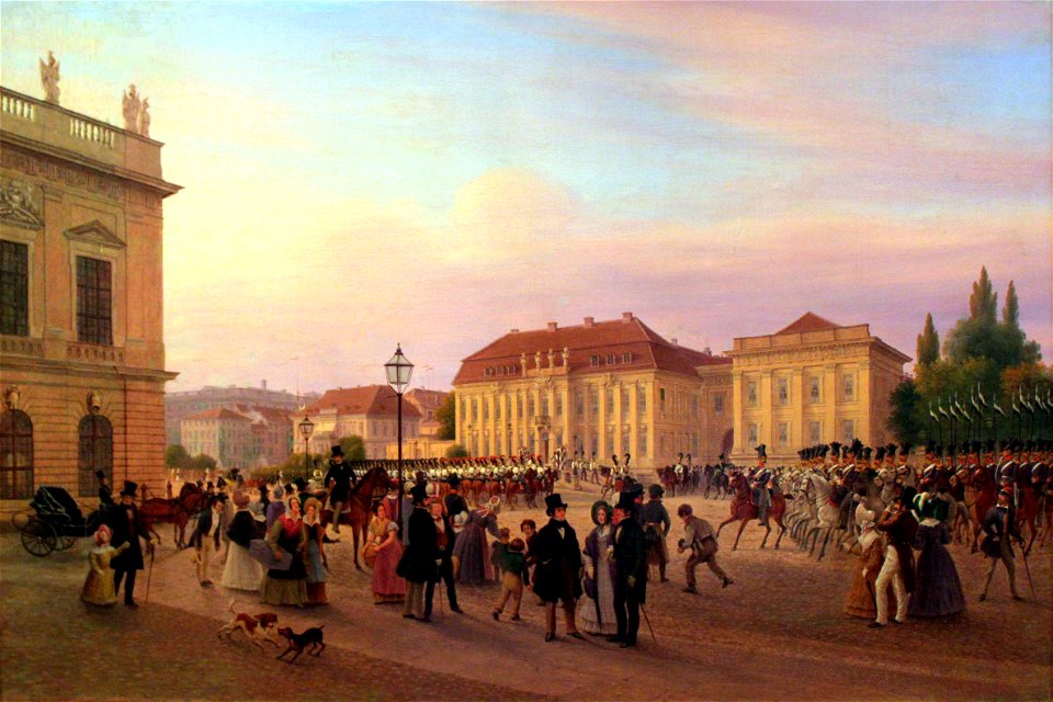 1839 Bruecke Parade vor dem Koeniglichen Palais anagoria